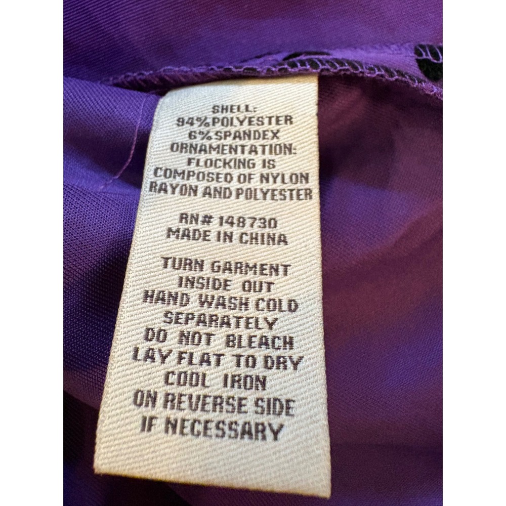 ECI NY Women Purple Black Damask Velvet Sheath Dress 10 Gothic Victorian NWT - Picture 11 of 11